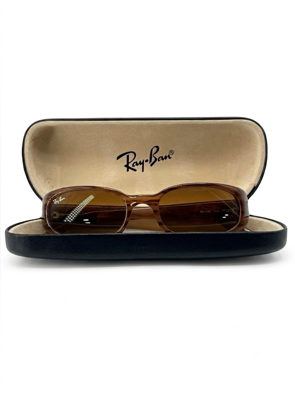 Ray-Ban RB 2129 Wood Grain Striped Sunglasses Y2K Italy